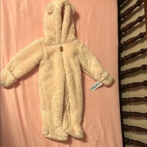 Carter's Cream Hooded Footie Suit